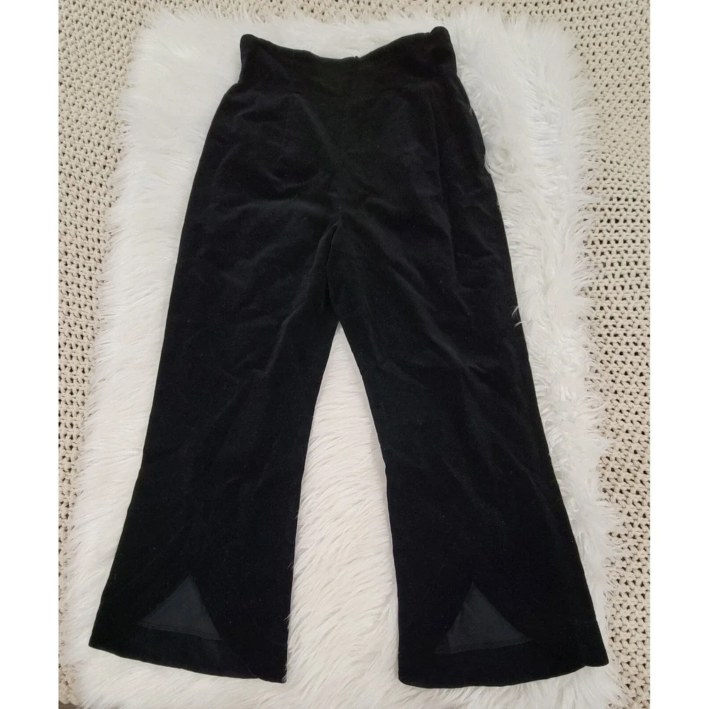 Velvet Black‎ High-Waisted Cropped Wide Leg Pants Vintage Rare 90s Y2K